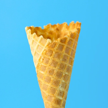 an empty iced cream cone